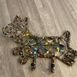 Beaded dog coat rack